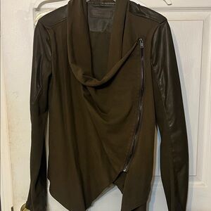 Blank NYC Dark Olive Green Moto Jacket|Transitional Layering Piece|Size M